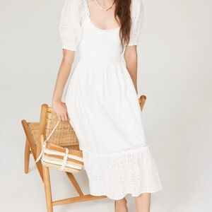 Hillhouse The Louisa Dress in white eyelet